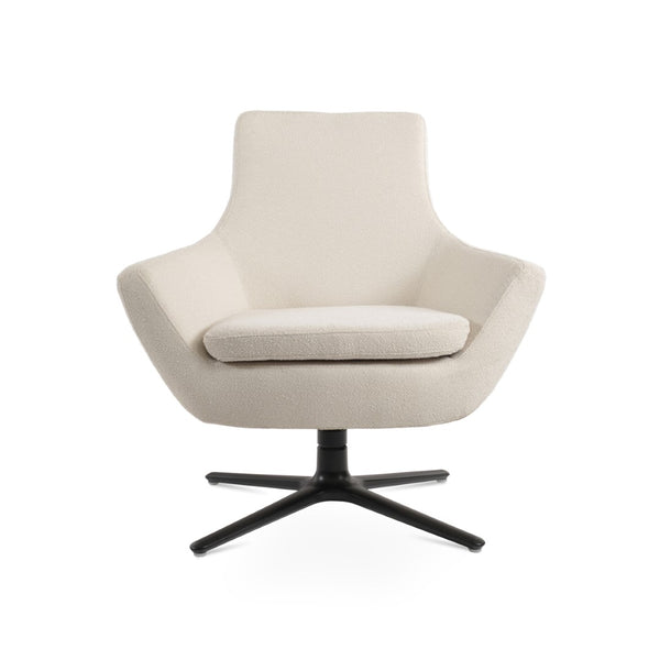 Soho Concept Rebecca Armchair Swivel Oval Base - Elegant Boucle & Camira Fabric With 10-year Guarantee, White Black,White  Soho-concept-dining-chair-13307