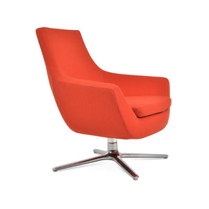 Soho Concept Rebecca Armchair Swivel Oval Base In Boucle Fabric & Leather - 10-year Guarantee, Elegant Comfort Orange  Soho-concept-dining-chair-13306