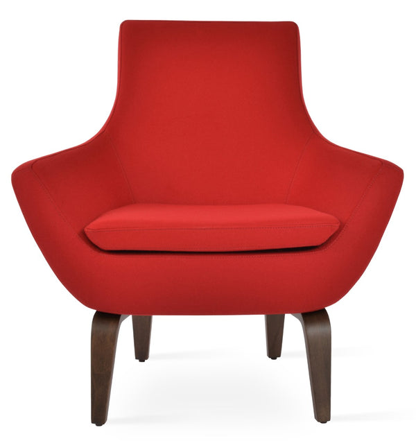Soho Concept Rebecca Armchair In Camira Blazer Wool – Elegant Walnut Finish & 10-year Guarantee For Comfort Walnut,Red  Soho-concept-dining-chair-12500