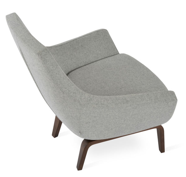 Soho Concept Rebecca Armchair In Camira Blazer Wool – Elegant Walnut Finish & 10-year Guarantee For Comfort Walnut,Silver  Soho-concept-dining-chair-12498