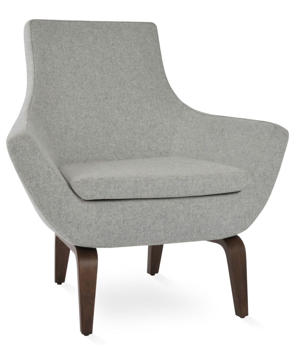 Soho Concept Rebecca Armchair In Camira Blazer Wool – Elegant Walnut Finish & 10-year Guarantee For Comfort Walnut,Silver  Soho-concept-dining-chair-13308