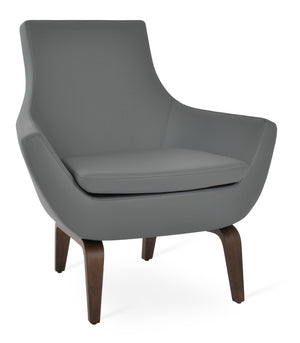 Soho Concept Rebecca Armchair In Walnut Finish - Stylish, Comfortable & Durable Leatherette Upholstery, 2-year Guarantee Walnut,Grey  Soho-concept-dining-chair-12502