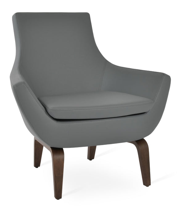 Soho Concept Rebecca Armchair In Walnut Finish - Stylish, Comfortable & Durable Leatherette Upholstery, 2-year Guarantee Walnut,Grey  Soho-concept-dining-chair-12502