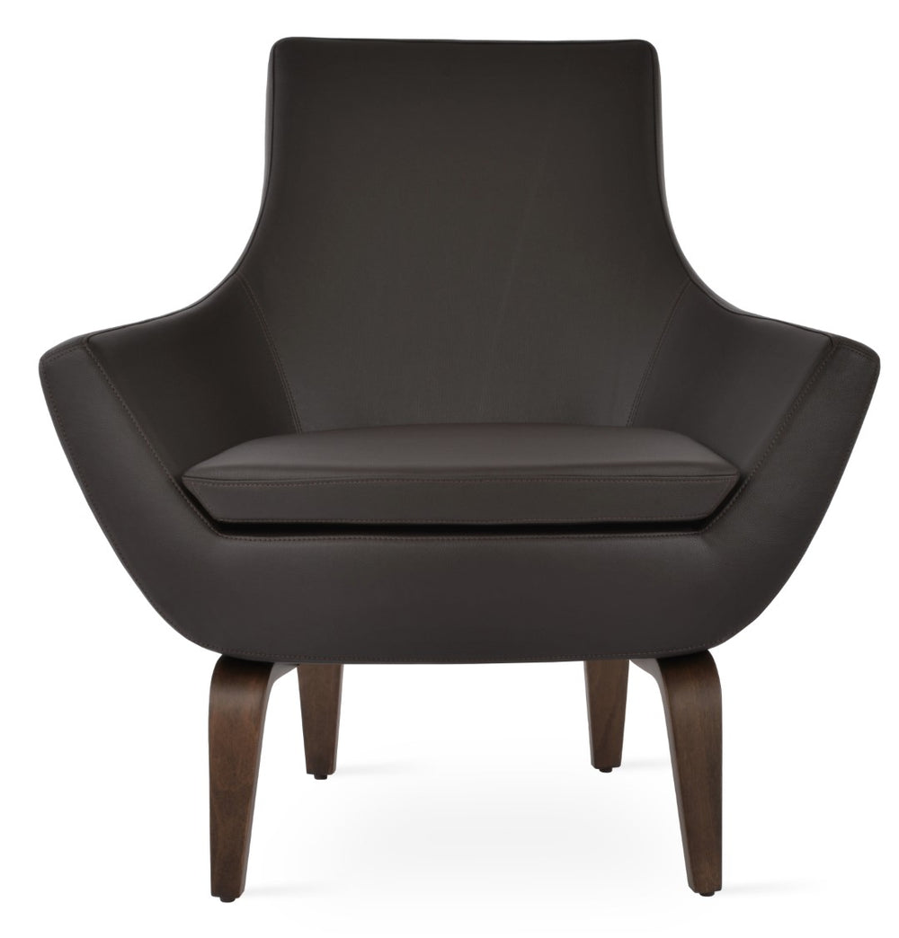 Soho Concept Rebecca Armchair In Camira Yoredale Boucle & Genuine Leather - Stylish Comfort With 10-year Guarantee Walnut,Brown  Soho-concept-dining-chair-12503