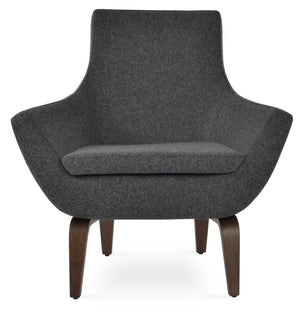 Soho Concept Rebecca Armchair In Camira Blazer Wool – Elegant Walnut Finish & 10-year Guarantee For Comfort Walnut,Dark Grey  Soho-concept-dining-chair-12504