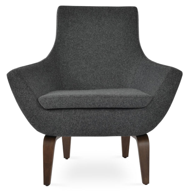 Soho Concept Rebecca Armchair In Camira Blazer Wool – Elegant Walnut Finish & 10-year Guarantee For Comfort Walnut,Dark Grey  Soho-concept-dining-chair-12504