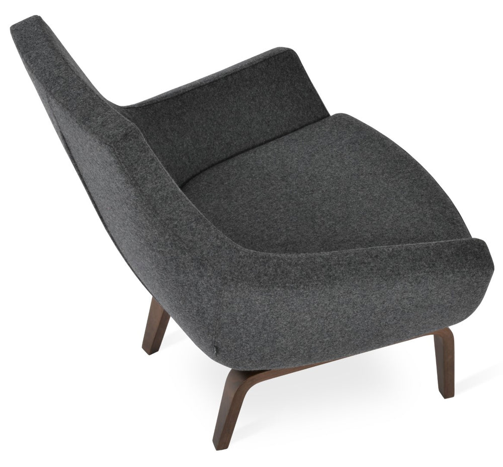 Soho Concept Rebecca Armchair In Camira Blazer Wool – Elegant Walnut Finish & 10-year Guarantee For Comfort Walnut,Silver  Soho-concept-dining-chair-13308