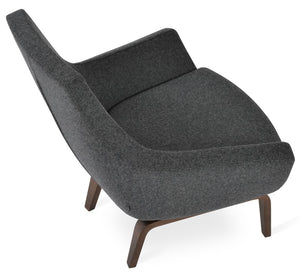 Soho Concept Rebecca Armchair In Camira Blazer Wool – Elegant Walnut Finish & 10-year Guarantee For Comfort Walnut,Dark Grey  Soho-concept-dining-chair-13310