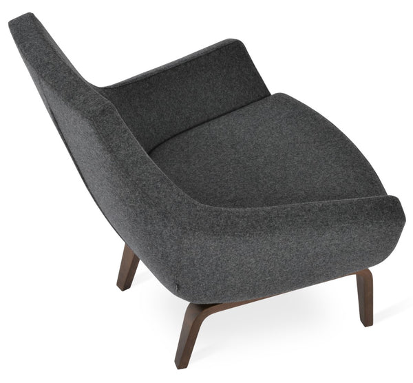 Soho Concept Rebecca Armchair In Camira Blazer Wool – Elegant Walnut Finish & 10-year Guarantee For Comfort Walnut,Dark Grey  Soho-concept-dining-chair-13310