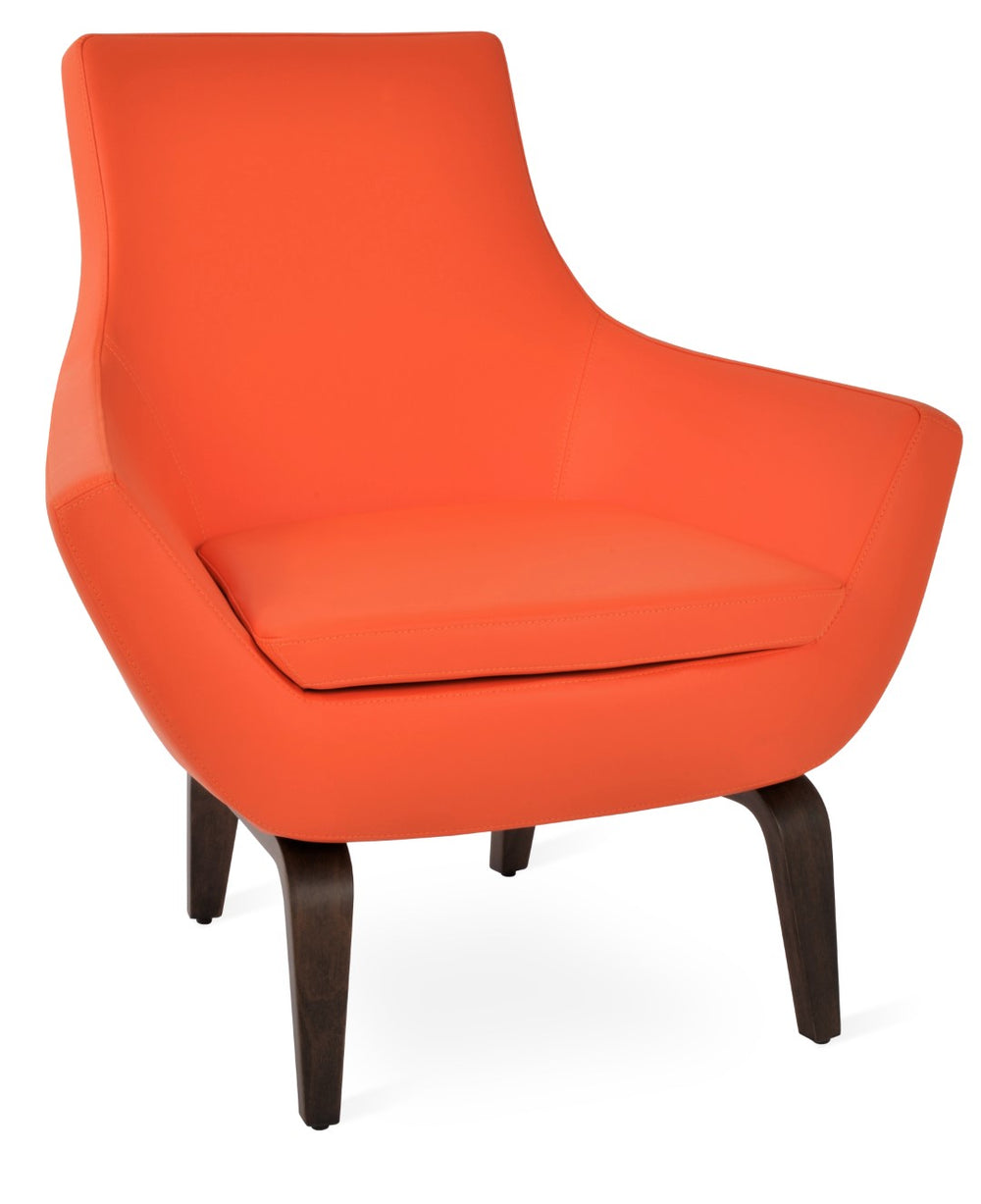 Soho Concept Rebecca Armchair In Walnut Finish - Stylish, Comfortable & Durable Leatherette Upholstery, 2-year Guarantee Walnut,Orange  Soho-concept-dining-chair-12496