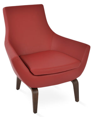 Soho Concept Rebecca Armchair In Walnut Finish - Stylish, Comfortable & Durable Leatherette Upholstery, 2-year Guarantee Walnut,Red  Soho-concept-dining-chair-12497