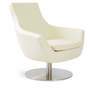 Soho Concept Rebecca Armchair Swivel Round - Modern Elegance In Camira Yoredale Boucle & Stainless Steel Base Cream  Soho-concept-dining-chair-12510