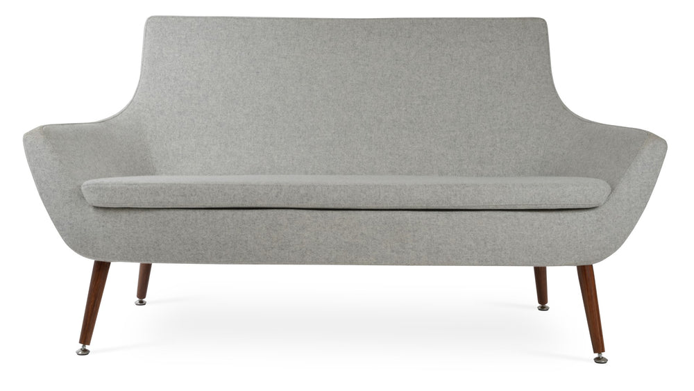 Soho Concept Rebecca Sofa-mw: Elegant Walnut With Silver Legs, Luxurious Camira Blazer Wool For Modern Interiors Walnut,Silver  Soho-concept-dining-chair-12539