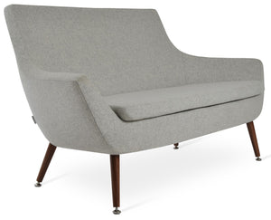 Soho Concept Rebecca Sofa - Elegant Two-seater In Camira Wool Fabric, Walnut Finish, 10-year Guarantee, 400 Lbs Capacity Walnut,Silver Solid Beech Wood ,Wa,Nut Finish Soho-concept-dining-chair-13322