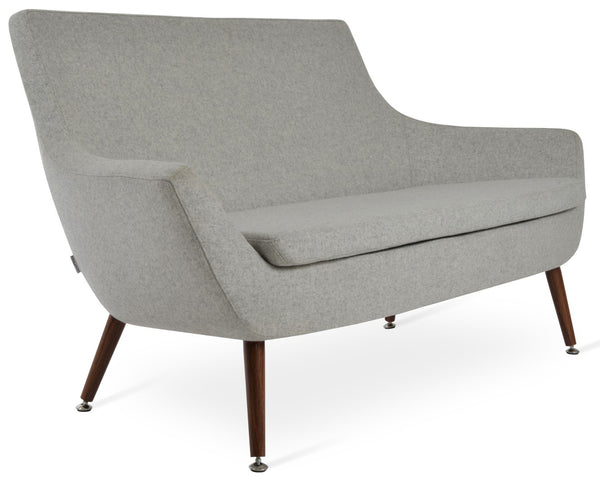 Soho Concept Rebecca Sofa - Elegant Two-seater In Camira Wool Fabric, Walnut Finish, 10-year Guarantee, 400 Lbs Capacity Walnut,Silver Solid Beech Wood ,Wa,Nut Finish Soho-concept-dining-chair-13322