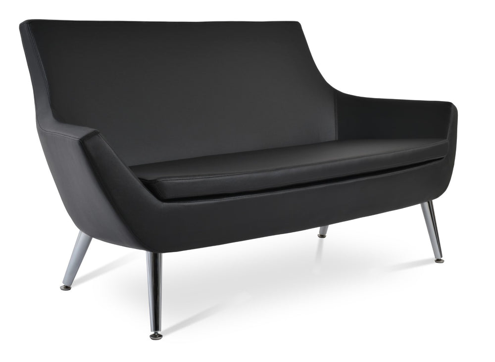 Soho Concept Rebecca Sofa - Stylish Two-seater With Chrome Frame, Ppm-fr Leatherette & 2-year Warranty - 58" Wide White,Chrome  Soho-concept-dining-chair-12522