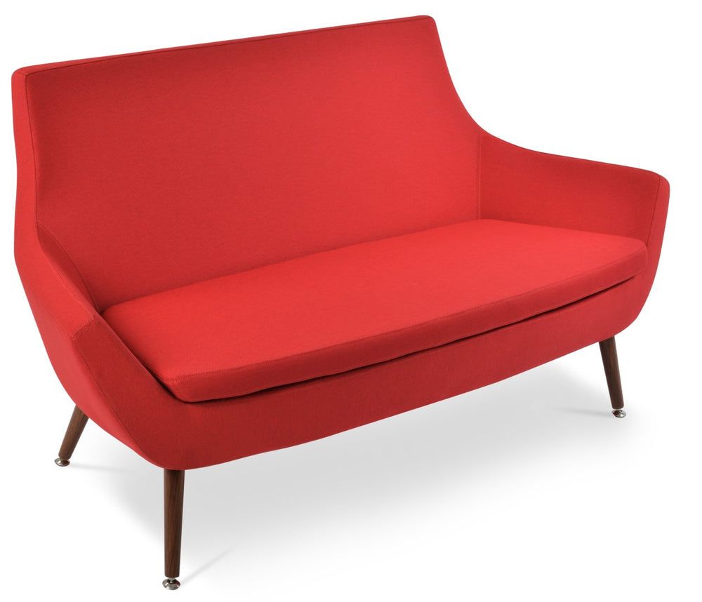 Soho Concept Rebecca Sofa - Elegant Boucle & Camira Upholstery, Solid Walnut Frame, 10-year Guarantee, Made In Turkiye Walnut,Red Solid Beech Wood ,Wa,Nut Finish Soho-concept-dining-chair-13318