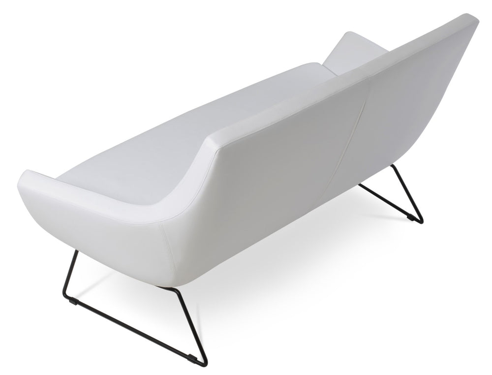 Soho Concept Rebecca Sofa - Modern Two-seater With Wire Sled Base, Ppm-fr Leatherette, 2-year Guarantee, Stylish Design White,Black  Soho-concept-dining-chair-12524