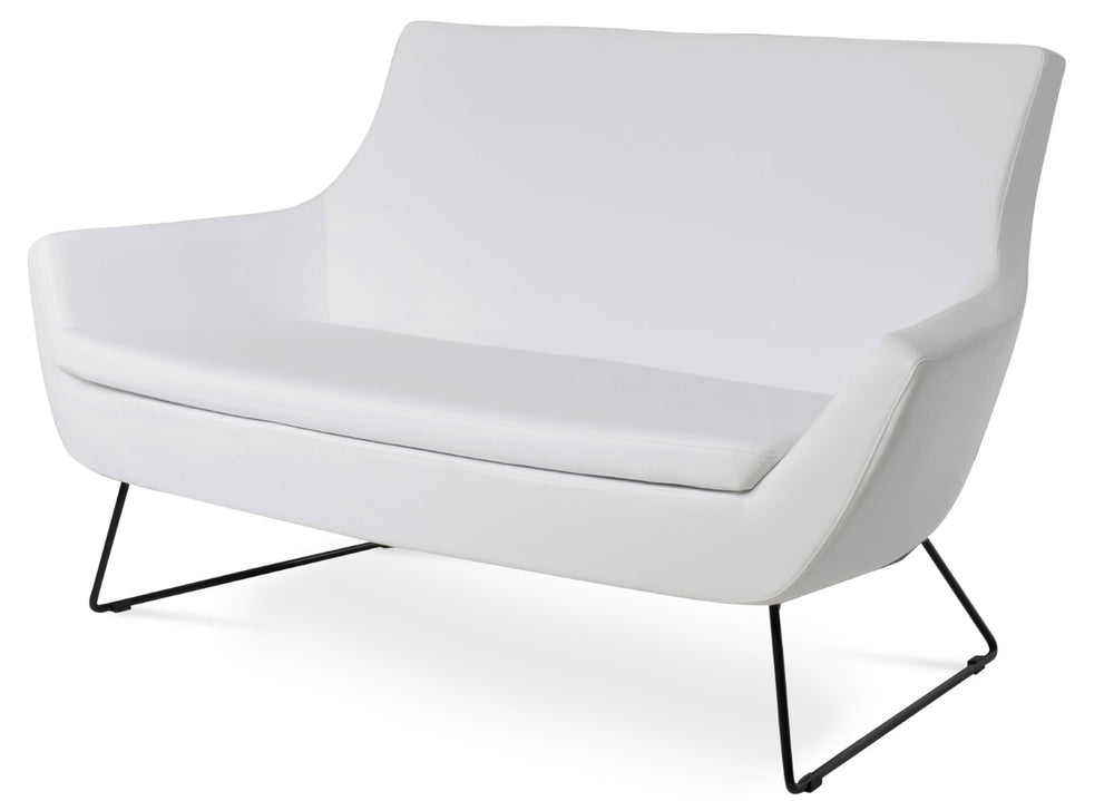 Soho Concept Rebecca Sofa - Modern Two-seater With Wire Sled Base, Ppm-fr Leatherette, 2-year Guarantee, Stylish Design White,Black  Soho-concept-dining-chair-12524