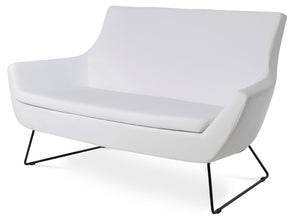 Soho Concept Rebecca Sofa - Modern Two-seater With Wire Sled Base, Ppm-fr Leatherette, 2-year Guarantee, Stylish Design White,Black  Soho-concept-dining-chair-12525