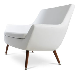 Soho Concept Rebecca Sofa - Stylish Two-seater With Chrome Frame, Ppm-fr Leatherette & 2-year Warranty - 58" Wide White,Walnut  Soho-concept-dining-chair-12526