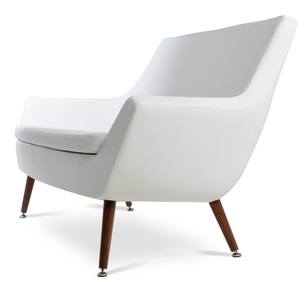 Soho Concept Rebecca Sofa - Stylish Two-seater With Chrome Frame, Ppm-fr Leatherette & 2-year Warranty - 58" Wide White,Walnut  Soho-concept-dining-chair-12526