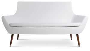 Soho Concept Rebecca Sofa - Stylish Two-seater With Chrome Frame, Ppm-fr Leatherette & 2-year Warranty - 58" Wide White,Walnut  Soho-concept-dining-chair-12527