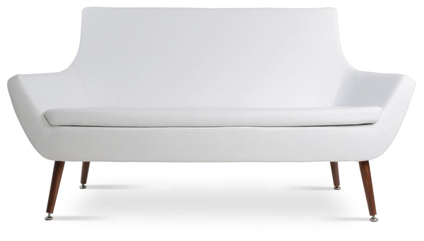 Soho Concept Rebecca Sofa - Stylish Two-seater With Chrome Frame, Ppm-fr Leatherette & 2-year Warranty - 58" Wide White,Walnut  Soho-concept-dining-chair-12527