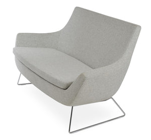 Soho Concept Rebecca Sofa - Stylish Two-seater In Camira Blazer Wool Fabric With Chrome Base & 10-year Guarantee Chrome,Silver  Soho-concept-dining-chair-12531