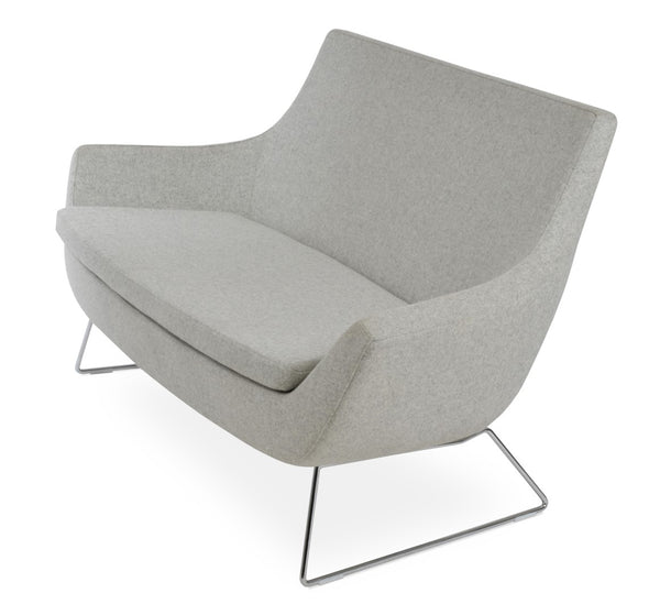 Soho Concept Rebecca Sofa - Stylish Two-seater In Camira Blazer Wool Fabric With Chrome Base & 10-year Guarantee Chrome,Silver  Soho-concept-dining-chair-12531