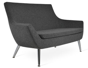 Soho Concept Rebecca Sofa - Stylish Two-seater In Camira Blazer Wool Fabric With Chrome Base & 10-year Guarantee Chrome  Soho-concept-dining-chair-12516