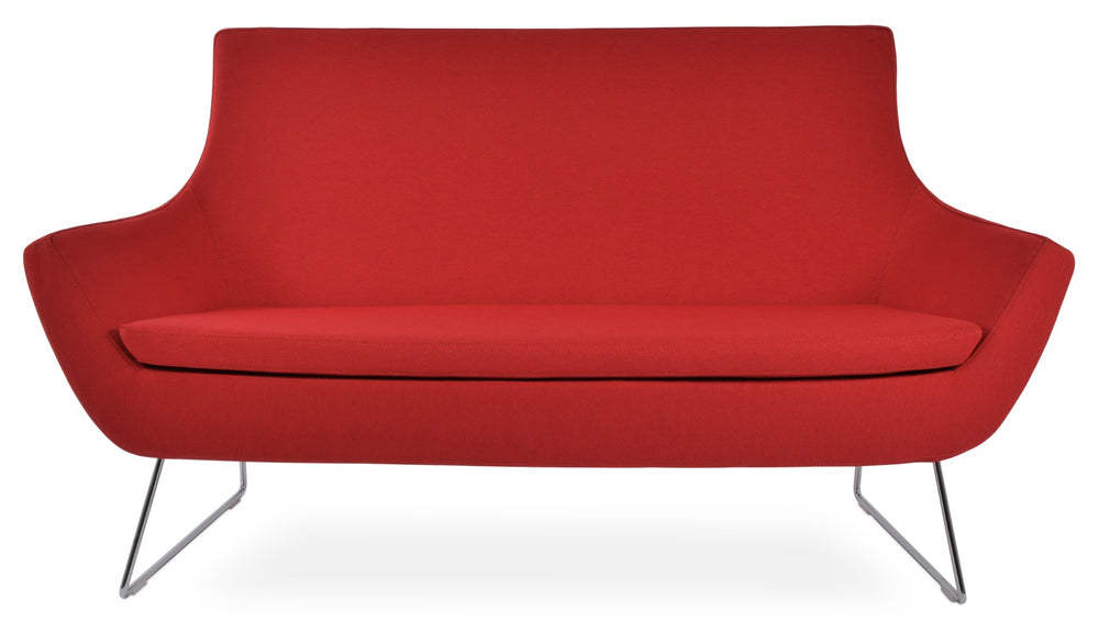 Soho Concept Rebecca Two-seater Sofa With Wire Sled Base - Boucle Juno & Camira Era Fabrics, Durable Design Red  Soho-concept-dining-chair-13317