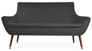 Soho Concept Rebecca Sofa - Elegant Two-seater In Camira Wool Fabric, Walnut Finish, 10-year Guarantee, 400 Lbs Capacity Walnut,Dark Grey Solid Beech Wood ,Wa,Nut Finish Soho-concept-dining-chair-12513