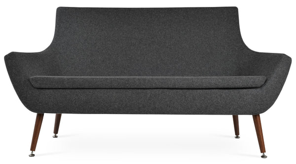 Soho Concept Rebecca Sofa - Elegant Two-seater In Camira Wool Fabric, Walnut Finish, 10-year Guarantee, 400 Lbs Capacity Walnut,Dark Grey Solid Beech Wood ,Wa,Nut Finish Soho-concept-dining-chair-12513