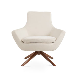 Soho Concept Rebecca Armchair Swivel Lounge Chair With Boucle & Camira Fabric - Stylish Turkish Design, 10-year Guarantee Walnut,White  Soho-concept-dining-chair-12548