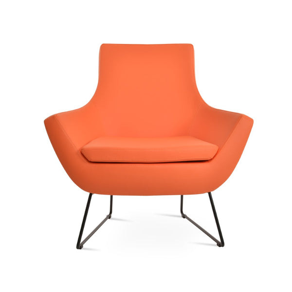 Soho Concept Rebecca Armchair - Stylish Industrial Design With Chrome Finish, Soft Leatherette & 2-year Guarantee Black,Orange  Soho-concept-dining-chair-12556