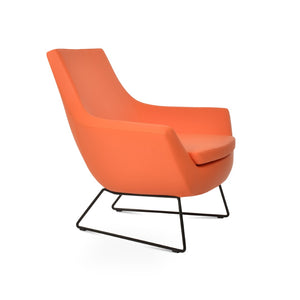Soho Concept Rebecca Armchair - Stylish Industrial Design With Chrome Finish, Soft Leatherette & 2-year Guarantee Black,Orange  Soho-concept-dining-chair-13326