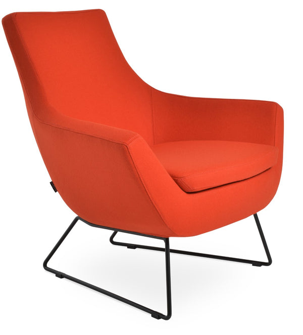 Soho Concept Rebecca Armchair With Wire Sled Base, Stylish Wool Upholstery & 10-year Guarantee For Comfort Black,Orange  Soho-concept-dining-chair-12559