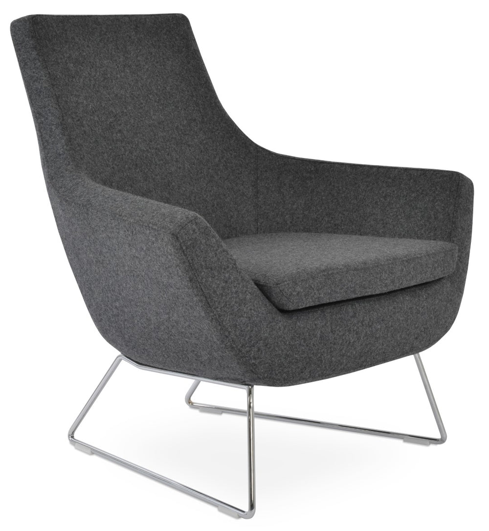 Soho Concept Rebecca Armchair - Stylish Wool Upholstery, Durable Steel Frame, 10-year Guarantee, Limited Stock! Black  Soho-concept-dining-chair-12438