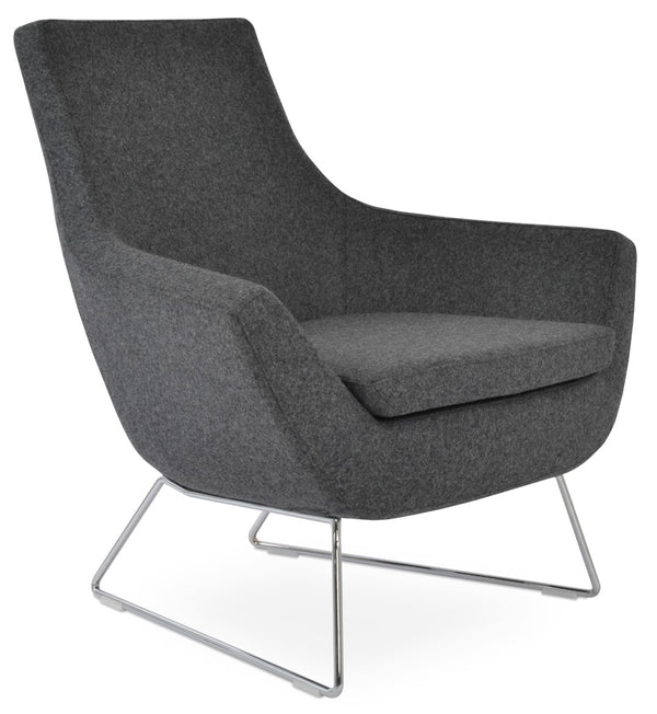 Soho Concept Rebecca Armchair - Stylish Wool Upholstery, Durable Steel Frame, 10-year Guarantee, Limited Stock! Dark Grey  Soho-concept-dining-chair-12561