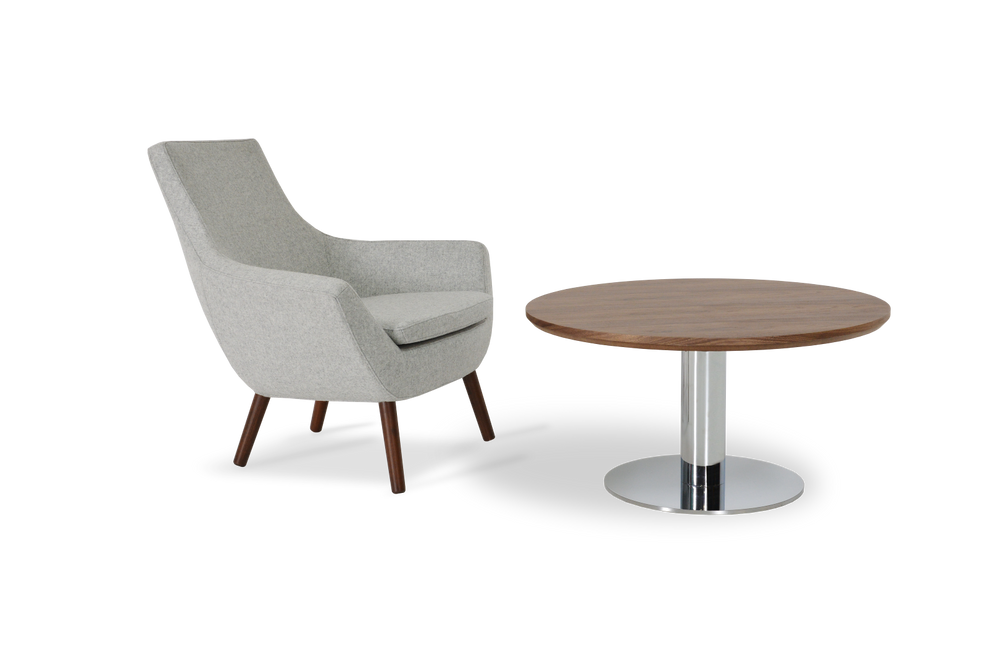Soho Concept Rebecca Armchair With Solid Wood Legs, Boucle & Camira Fabrics, 10-year Guarantee, Stylish Comfort Walnut  Soho-concept-dining-chair-12578