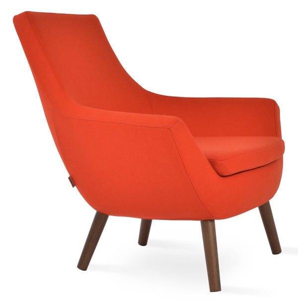 Soho Concept Rebecca Armchair - Premium Camira Blazer Wool, Solid Beech Wood Base, 10-year Guarantee, Mustard Walnut,Orange  Soho-concept-dining-chair-12573