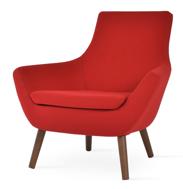 Soho Concept Rebecca Armchair - Premium Camira Blazer Wool, Solid Beech Wood Base, 10-year Guarantee, Mustard Walnut,Red  Soho-concept-dining-chair-12574