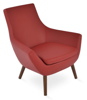 Soho Concept Rebecca Armchair - Stylish Leatherette Upholstered Comfort With Solid Wood Base & 2-year Guarantee Walnut,Red  Soho-concept-dining-chair-12570