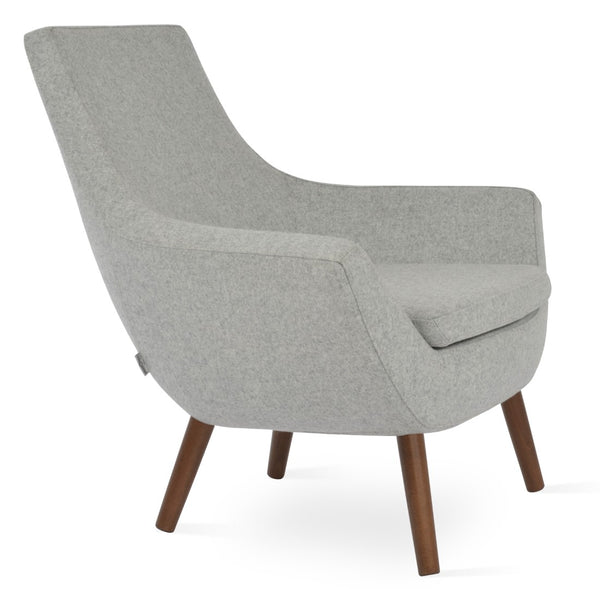 Soho Concept Rebecca Armchair - Premium Camira Blazer Wool, Solid Beech Wood Base, 10-year Guarantee, Mustard Walnut,Silver  Soho-concept-dining-chair-12567