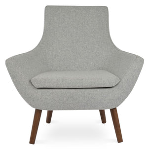 Soho Concept Rebecca Armchair - Premium Camira Blazer Wool, Solid Beech Wood Base, 10-year Guarantee, Mustard Walnut,Silver  Soho-concept-dining-chair-13332