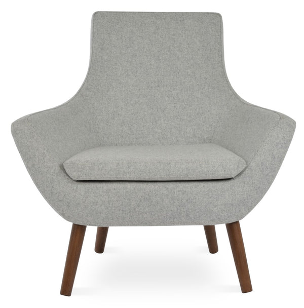 Soho Concept Rebecca Armchair - Premium Camira Blazer Wool, Solid Beech Wood Base, 10-year Guarantee, Mustard Walnut,Silver  Soho-concept-dining-chair-13332