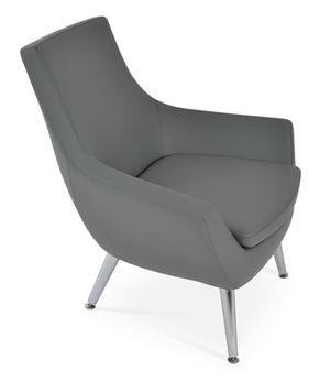 Soho Concept Rebecca Armchair - Stylish Ppm Leatherette With Walnut Finish, 2-year Guarantee, Supports 350 Lbs Grey  Soho-concept-dining-chair-12395