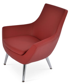 Soho Concept Rebecca Armchair - Stylish Ppm Leatherette With Walnut Finish, 2-year Guarantee, Supports 350 Lbs Red  Soho-concept-dining-chair-12394