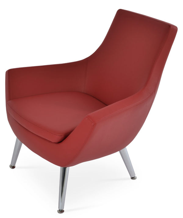 Soho Concept Rebecca Armchair - Stylish Ppm Leatherette With Walnut Finish, 2-year Guarantee, Supports 350 Lbs Red  Soho-concept-dining-chair-12394